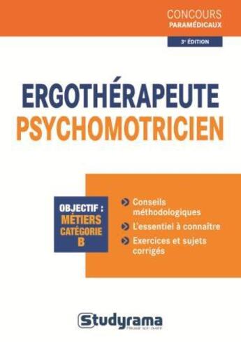 Couverture du livre « Ergothérapeute psychomotricien (3e édition) » de  aux éditions Studyrama