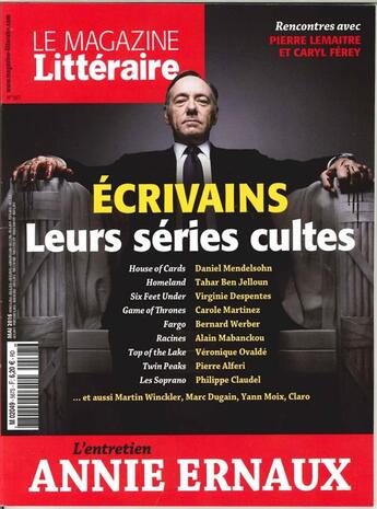 Couverture du livre « Magazine litteraire n 567 - ecrivains : leurs series cultes - mai 2016 » de  aux éditions Le Magazine Litteraire