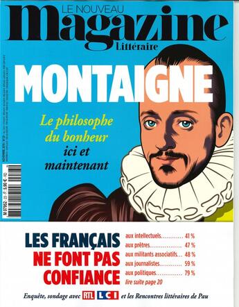 Couverture du livre « Le nouveau magazine litteraire n 23 montaigne - novembre 2019 » de  aux éditions Le Magazine Litteraire