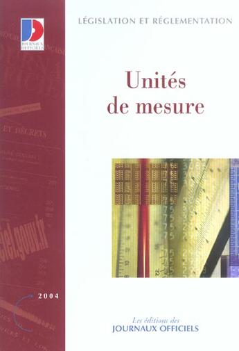 Couverture du livre « Unites de mesure » de  aux éditions Documentation Francaise