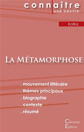 Couverture du livre « La métamorphose, de Franz Kafka » de  aux éditions Editions Du Cenacle