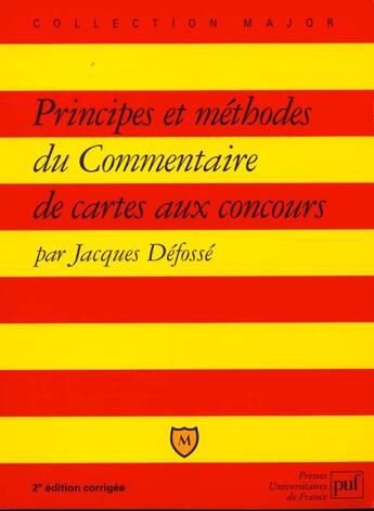 Couverture du livre « Principes & methodes comment.de cart » de Jacques Defosse aux éditions Belin Education