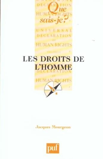 Couverture du livre « Les droits de l'homme (8e édition) » de Jacques Mourgeon aux éditions Que Sais-je ?