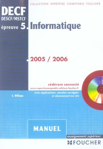 Couverture du livre « Informatique ; epreuve n.5 » de E Willems aux éditions Foucher