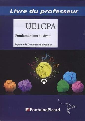 Couverture du livre « Fondamentaux du droit ; DCG ; UE1 ; corrigé » de Sylvie Bonan et Anna Savelieva aux éditions Fontaine Picard