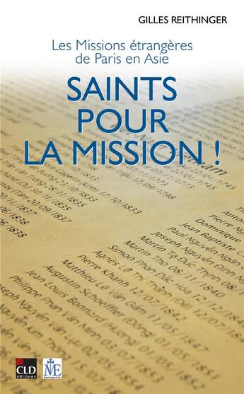 Couverture du livre « Saints pour la mission ! » de Gilles Reithinger aux éditions Cld