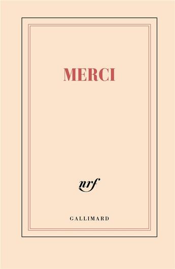 Couverture du livre « Carnet rigide ligne merci (papeterie) » de  aux éditions Gallimard