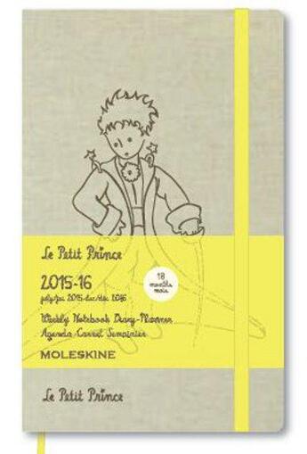 Couverture du livre « Agenda 18m semainier petit prince 2015-2016 grd format tissus » de  aux éditions Moleskine