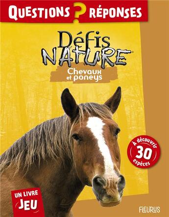 Couverture du livre « Défis nature ; je dessine les animaux ; chevaux et poneys » de Emmanuelle Figueras aux éditions Fleurus
