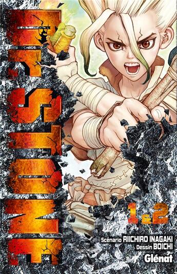 Couverture du livre « Dr. Stone : coffret Tomes 1 et 2 » de Riichiro Inagaki et Boichi aux éditions Glenat