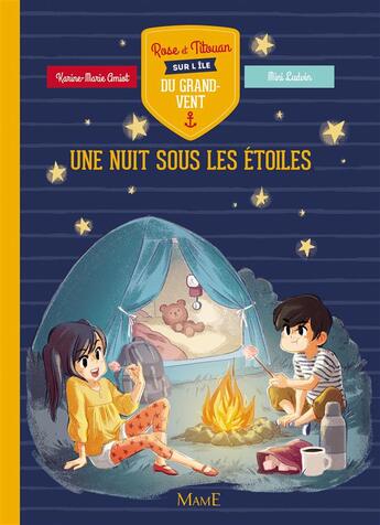 Couverture du livre « Rose et Titouan sur l'île du Grand-Vent Tome 3 ; une nuit sous les étoiles » de Karine-Marie Amiot et Mini Ludvin aux éditions Mame