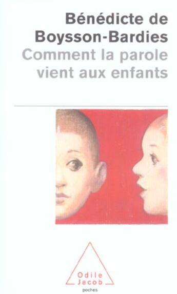 Couverture du livre « Comment la parole vient aux enfants » de Boysson-Bardies B. aux éditions Odile Jacob