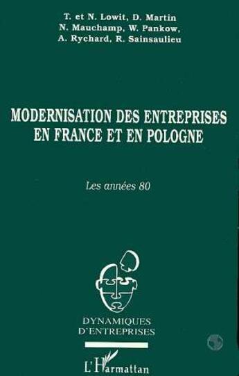 Couverture du livre « Modernisation des entreprises en france et en pologne - les annees 80 » de  aux éditions L'harmattan