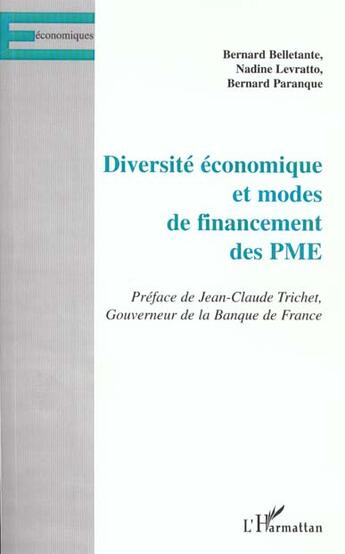 Couverture du livre « Diversite economique et modes de financement des pme » de Levratto/Paranque aux éditions L'harmattan