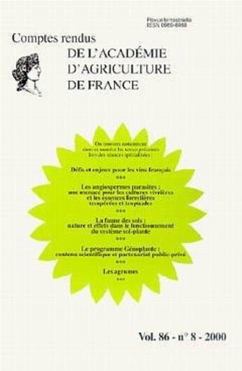 Couverture du livre « Defis et enjeux pour les vins francais. les angiospermes parasites : une menace pour les cultures vi » de Haddad Yael aux éditions Lavoisier Diff