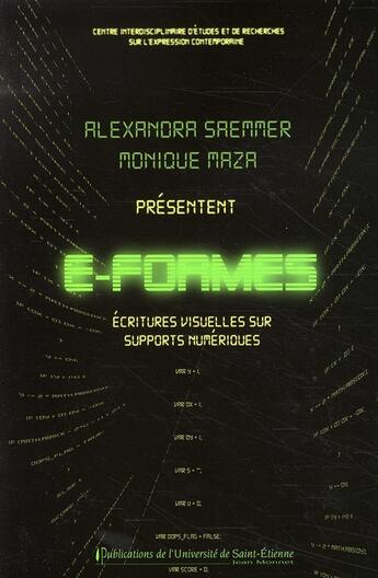 Couverture du livre « E formes » de Maza/Saemmer aux éditions Pu De Saint Etienne