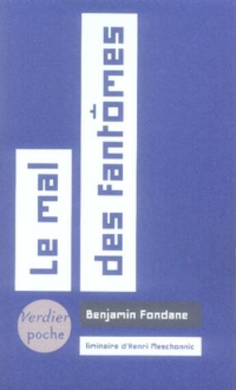 Couverture du livre « Le mal des fantômes » de Benjamin Fondane aux éditions Verdier