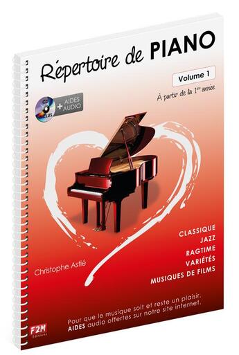 Couverture du livre « Repertoire 1ere annee + 1 dvd » de Christophe Astié aux éditions Music Sales