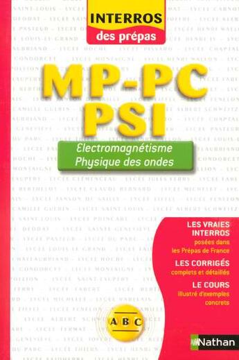 Couverture du livre « PREPA ELECTROMAGNETISME » de Chenevez Olivier aux éditions Nathan