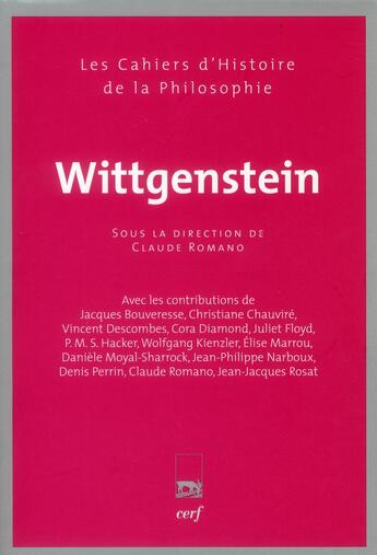 Couverture du livre « Wittgenstein » de Claude Romano aux éditions Cerf