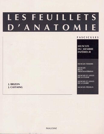 Couverture du livre « Schemas de travaux pratiques d'anatomie ; les feuillets d'anatomie ; fascicule 5 muscles des membres inferieurs » de J Brizon et J Castaing aux éditions Maloine