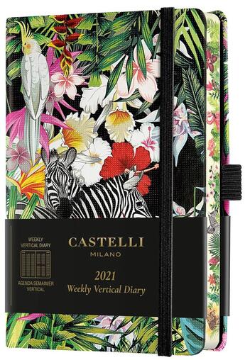 Couverture du livre « Agenda semainier vertical poche eden zebre » de Castelli aux éditions Castelli Milano