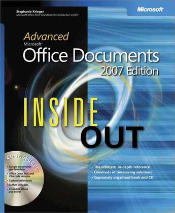 Couverture du livre « Advanced microsoft office documents 2007 edition inside out » de Stephanie Krieger aux éditions Microsoft Press