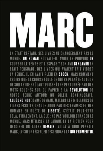 Couverture du livre « Marc » de Benjamin Stock aux éditions Rue Fromentin