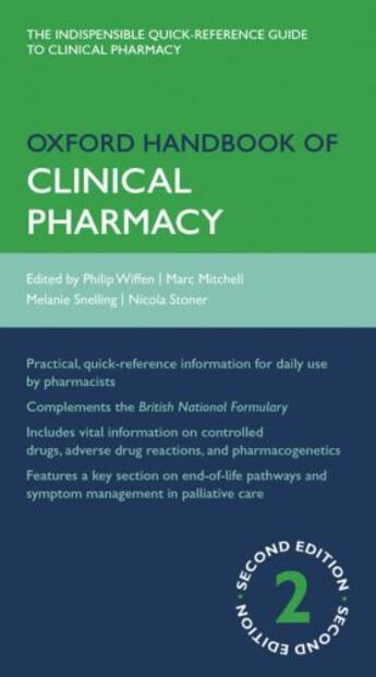 Couverture du livre « Oxford Handbook of Clinical Pharmacy » de Stoner Nicola aux éditions Oup Oxford