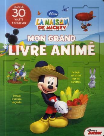 Couverture du livre « La maison de Mickey ; mon grand livre animé » de Disney aux éditions Disney Hachette