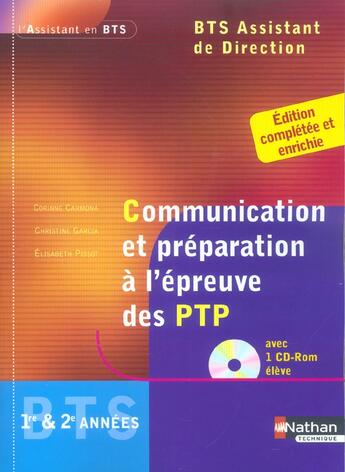 Couverture du livre « Communication et preparation a l'epreuve des ptp » de Carmona/Garcia aux éditions Nathan