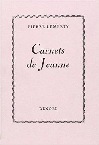 Couverture du livre « Carnets de jeanne » de Lempety/Niebler aux éditions Denoel