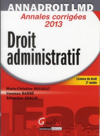 Couverture du livre « Droit administratif (14e édition) » de Marie-Christine Rouault et Vanessa Barbe aux éditions Gualino