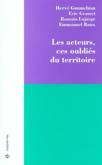 Couverture du livre « ACTEURS (LES) » de Herve Gumuchian aux éditions Economica