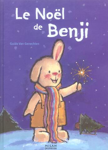 Couverture du livre « Le noël de benji » de Guido Van Genechten aux éditions Milan