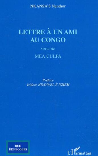 Couverture du livre « Lettre a un ami au congo - suivi de 