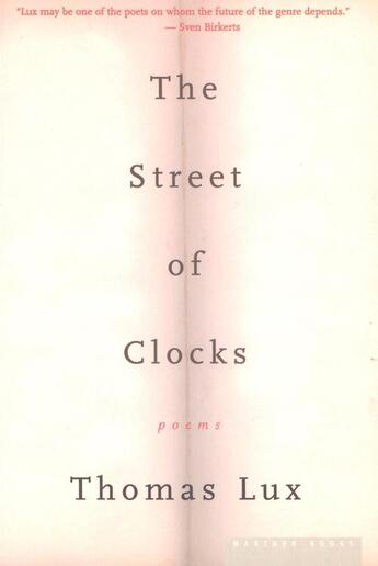 Couverture du livre « The Street of Clocks » de Lux Thomas aux éditions Houghton Mifflin Harcourt