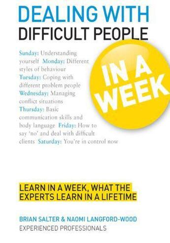 Couverture du livre « Dealing with Difficult People in a Week: Teach Yourself » de Langford-Wood Naomi aux éditions Hodder Education Digital