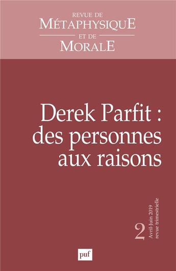 Couverture du livre « Revue de metaphysique et de morale, 2019-2 - varia » de  aux éditions Puf