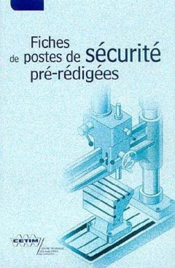 Couverture du livre « Fiches de postes de sécurité pré-rédigées (6D21) » de A. L'Hermite aux éditions Cetim