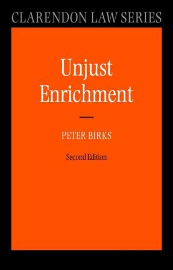 Couverture du livre « Unjust Enrichment » de Birks Peter aux éditions Oup Oxford