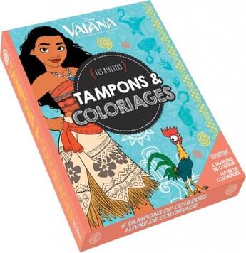 Couverture du livre « Vaiana - les ateliers disney - coffret - tampons et coloriages » de  aux éditions Disney Hachette