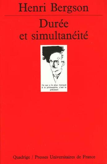 Couverture du livre « Duree et simultaneite n.141 » de Henri Bergson aux éditions Puf