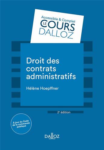 Couverture du livre « Droit des contrats administratifs (2e édition) » de Hélène Hoepffner aux éditions Dalloz