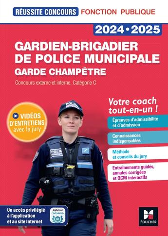 Couverture du livre « Reussite concours - gardien-brigadier de police municipale - preparation complete 2023-2024 » de Palermo-T aux éditions Foucher