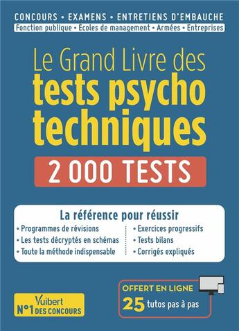 Couverture du livre « Le grand livre des tests psychotechniques » de Sebastien Drevet aux éditions Vuibert