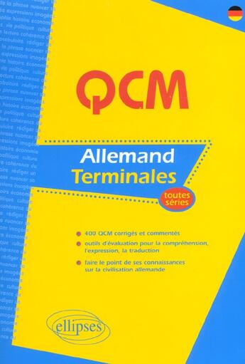 Couverture du livre « Allemand - epreuve ecrite du baccalaureat - toutes series » de Blanchard aux éditions Ellipses Marketing