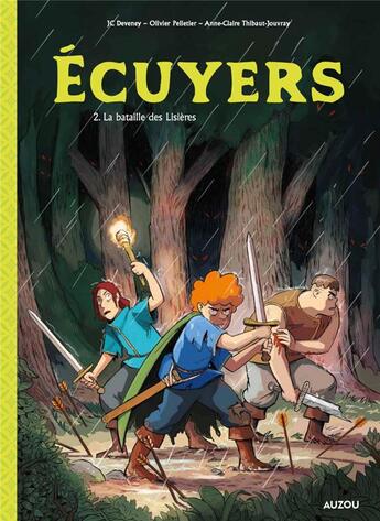 Couverture du livre « Écuyers Tome 2 : la bataille des lisières » de Olivier Pelletier et J.C. Deveney aux éditions Auzou