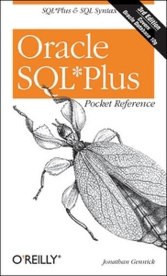 Couverture du livre « Oracle Sql*Plus Pocket Reference, 3e Edition » de Jonathan Gennick aux éditions O Reilly & Ass