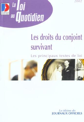 Couverture du livre « Les droits du conjoint survivant » de  aux éditions Documentation Francaise